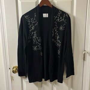 J.Jill cardigan, like new, beautiful stitched design to chest